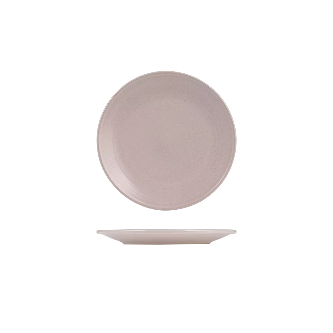 Zuma Pearl Blush Round Ribbed Plate 210mm