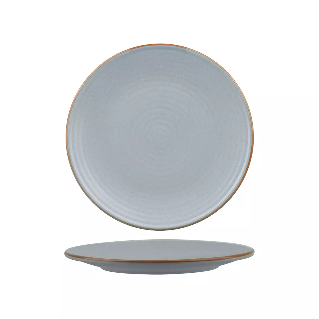 Zuma Round Plate - Ribbed Bluestone 210mm