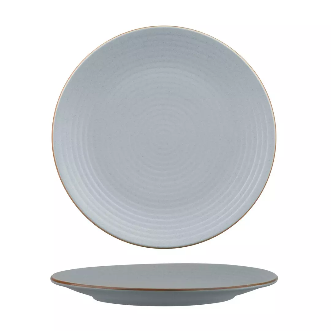 Zuma Round Plate - Ribbed Bluestone 265mm