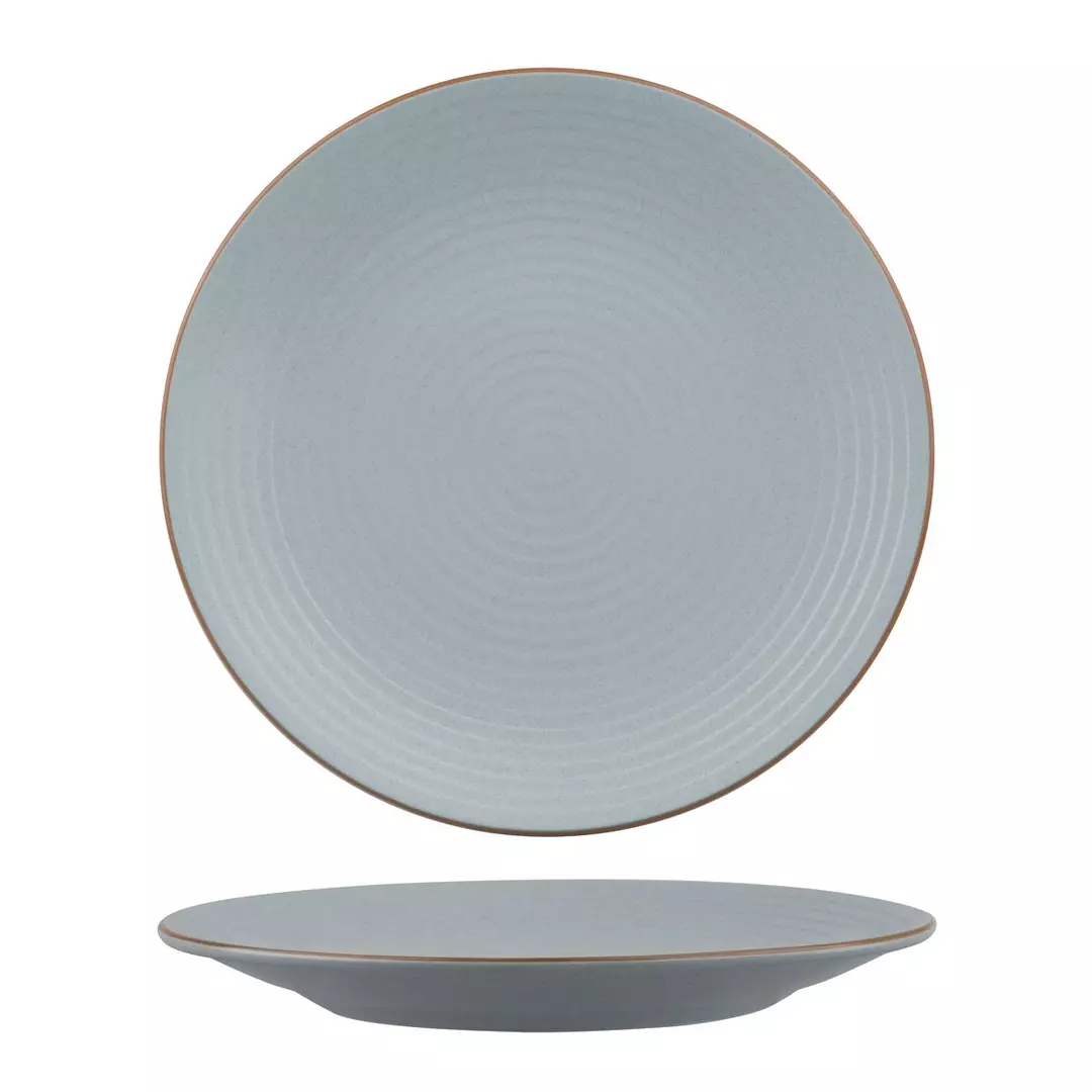 Zuma Round Plate - Ribbed Bluestone 310mm