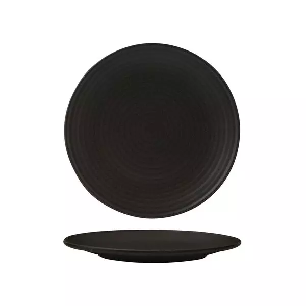 Zuma Round Coupe Plate - Ribbed - Charcoal 210mm