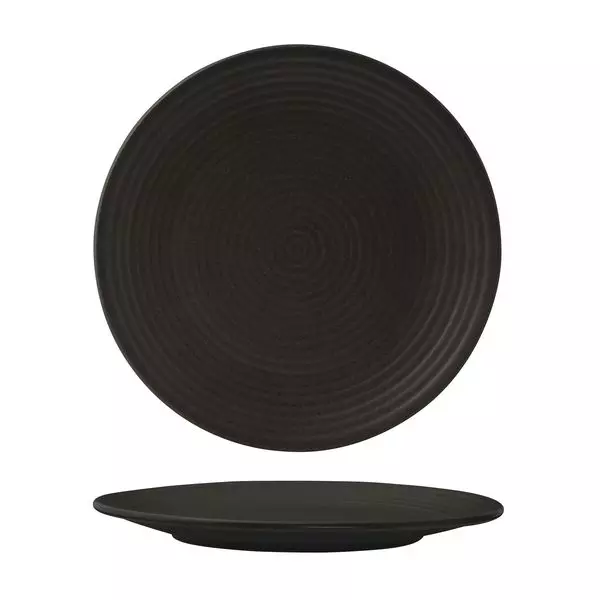 Zuma Round Coupe Plate - Ribbed - Charcoal 265mm