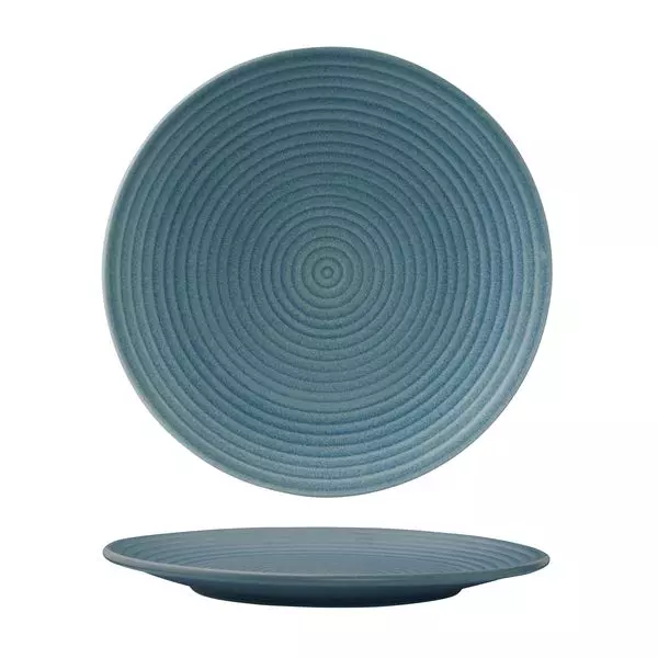 Zuma Round Coupe Plate - Ribbed - Denim 265mm