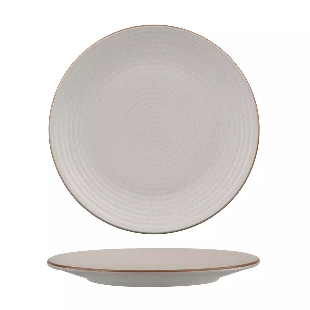 Zuma Round Plate - Ribbed - Mineral 265mm