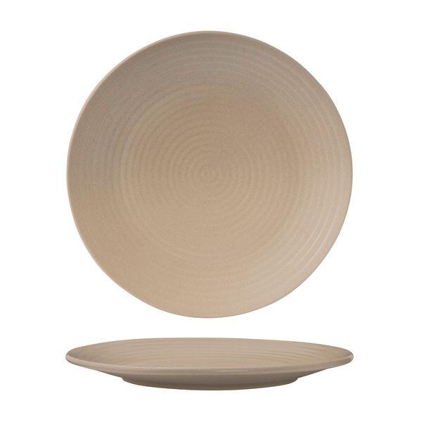 Zuma Round Coupe Plate - Ribbed - Sand 265mm