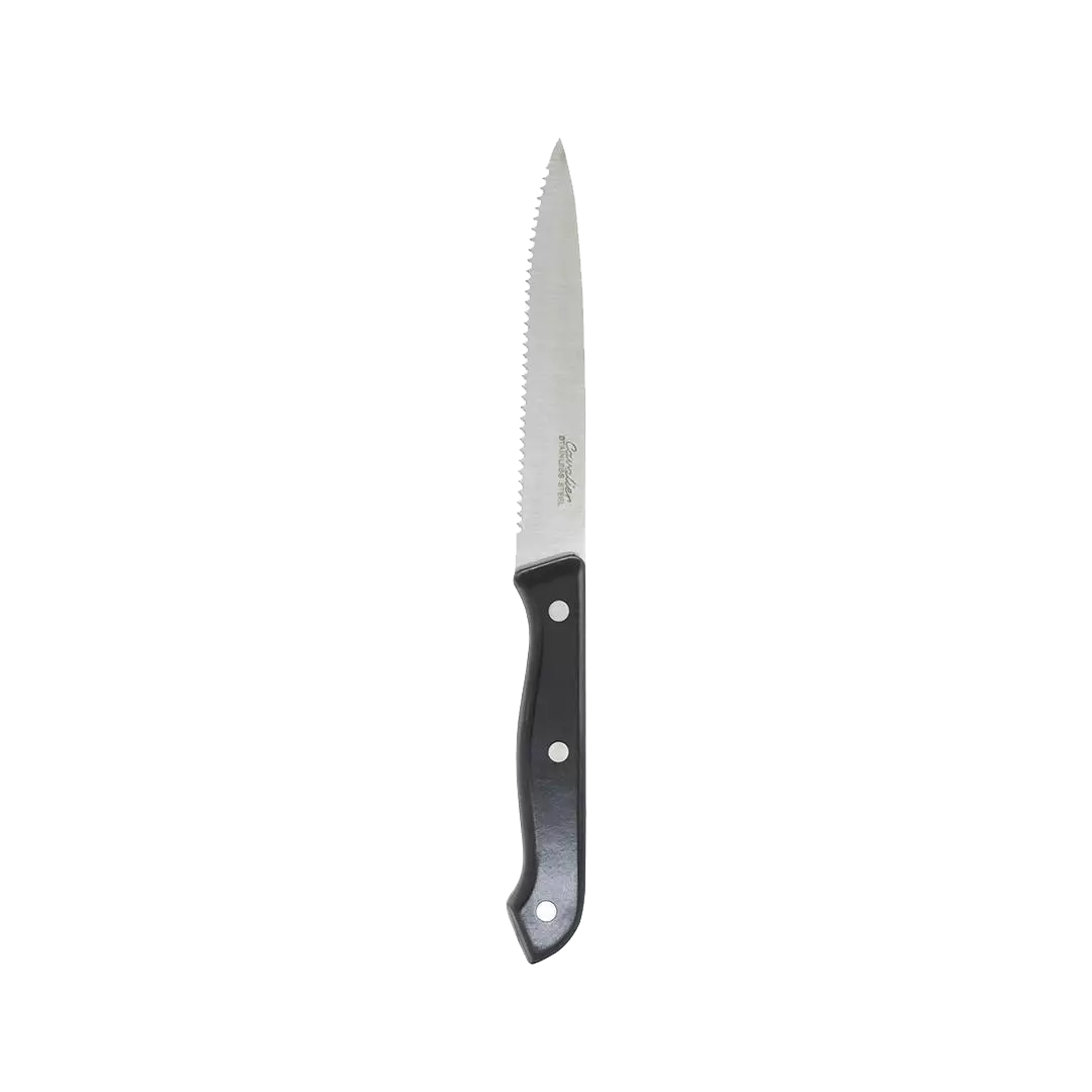 Cavalier Steak Knife Point Tip - Bakelite Forged Handle Black Handle