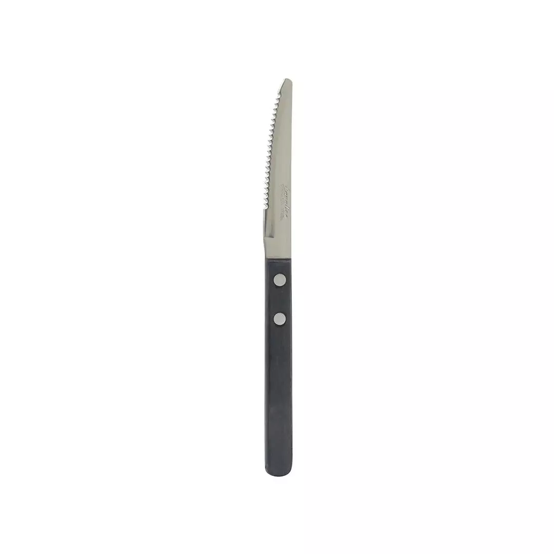 Cavalier Steak Knife Point Tip - Black Bakelite Forged Handle