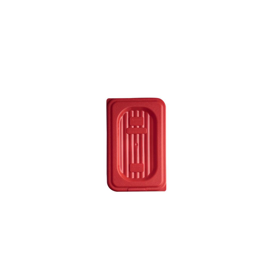 Gastroplast Food Pan Cover- Polypropylene 1/9 Size Red