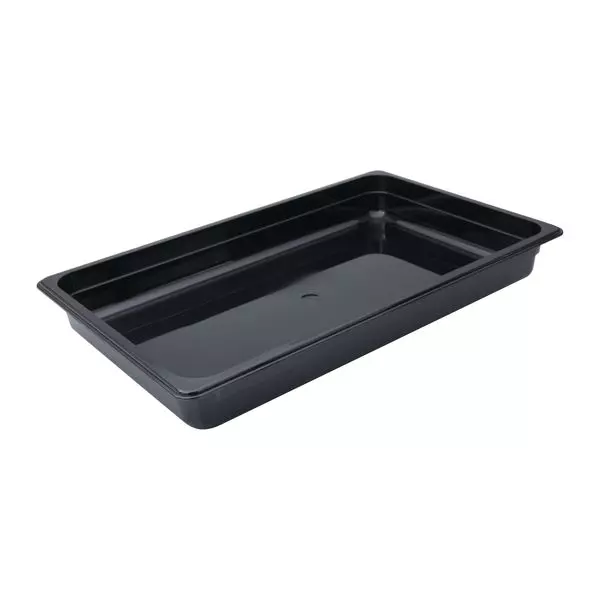 Trenton 1/1 Size Black Polycarbonate Food Pan (150mm D, 19.49lt)