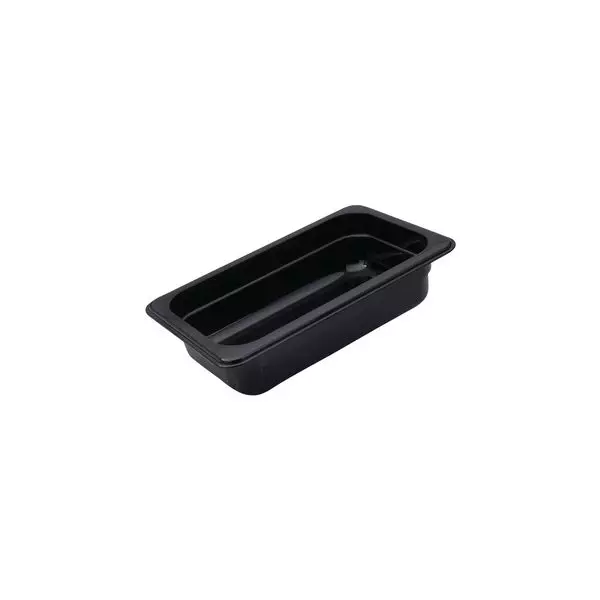 Trenton 1/4 Size Black Polycarbonate Food Pan (150mm D, 3.72lt)