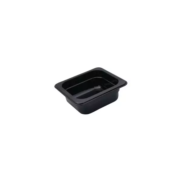 Trenton 1/6 Size Black Polycarbonate Food Pan (150mm D, 2.22lt)