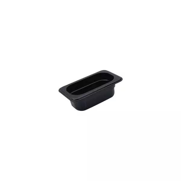 Trenton 1/9 Size Black Polycarbonate Food Pan (100mm D, 0.85lt)