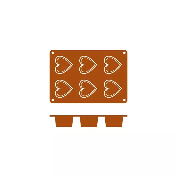 Frenti Silicone Mould - Corazon 6 Cup 130ml