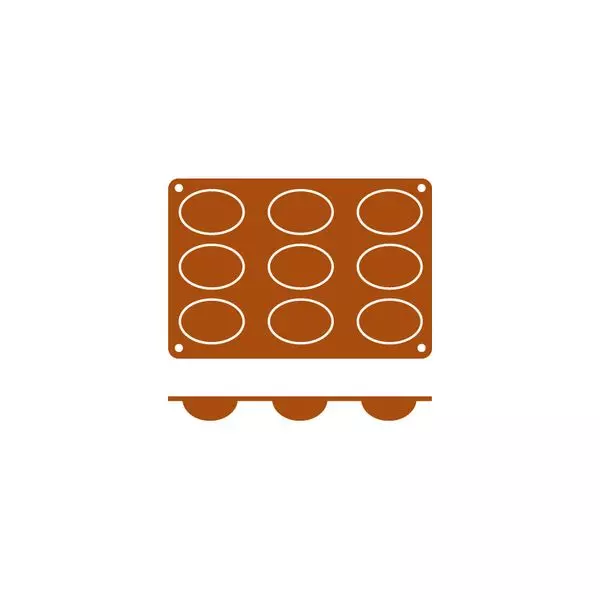 Frenti Silicone Mould - Oval 9 Cup 50ml