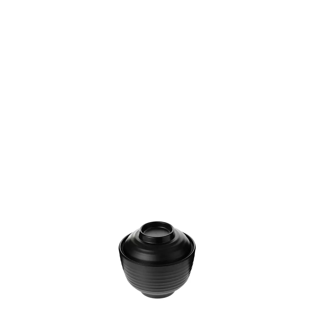 COU Matte Black Round Bowl with Cover 300ml