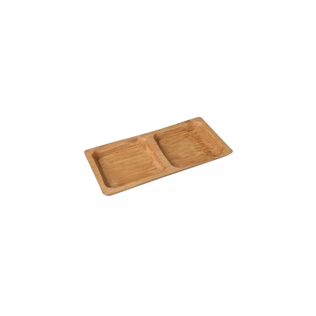 Trenton Bamboo Servingware Divided Square Dish-Wood (8pcs/Pack)