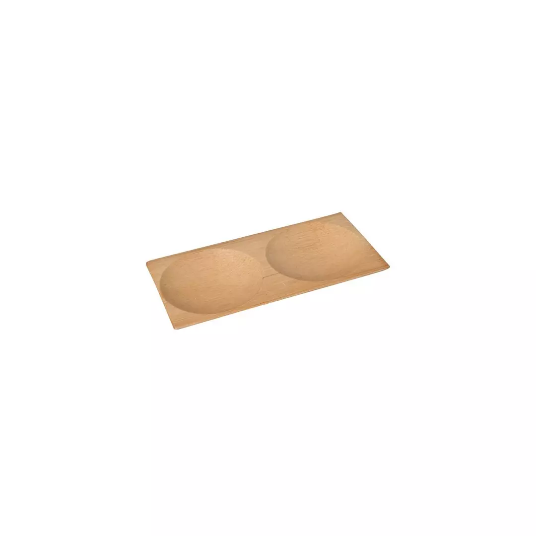 Trenton Bamboo Servingware Divided Round Dish-Wood (8pcs/Pack)