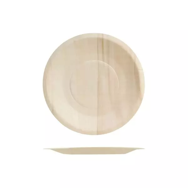 Trenton Bio Wood Round Plate - Wide Rim 150mm