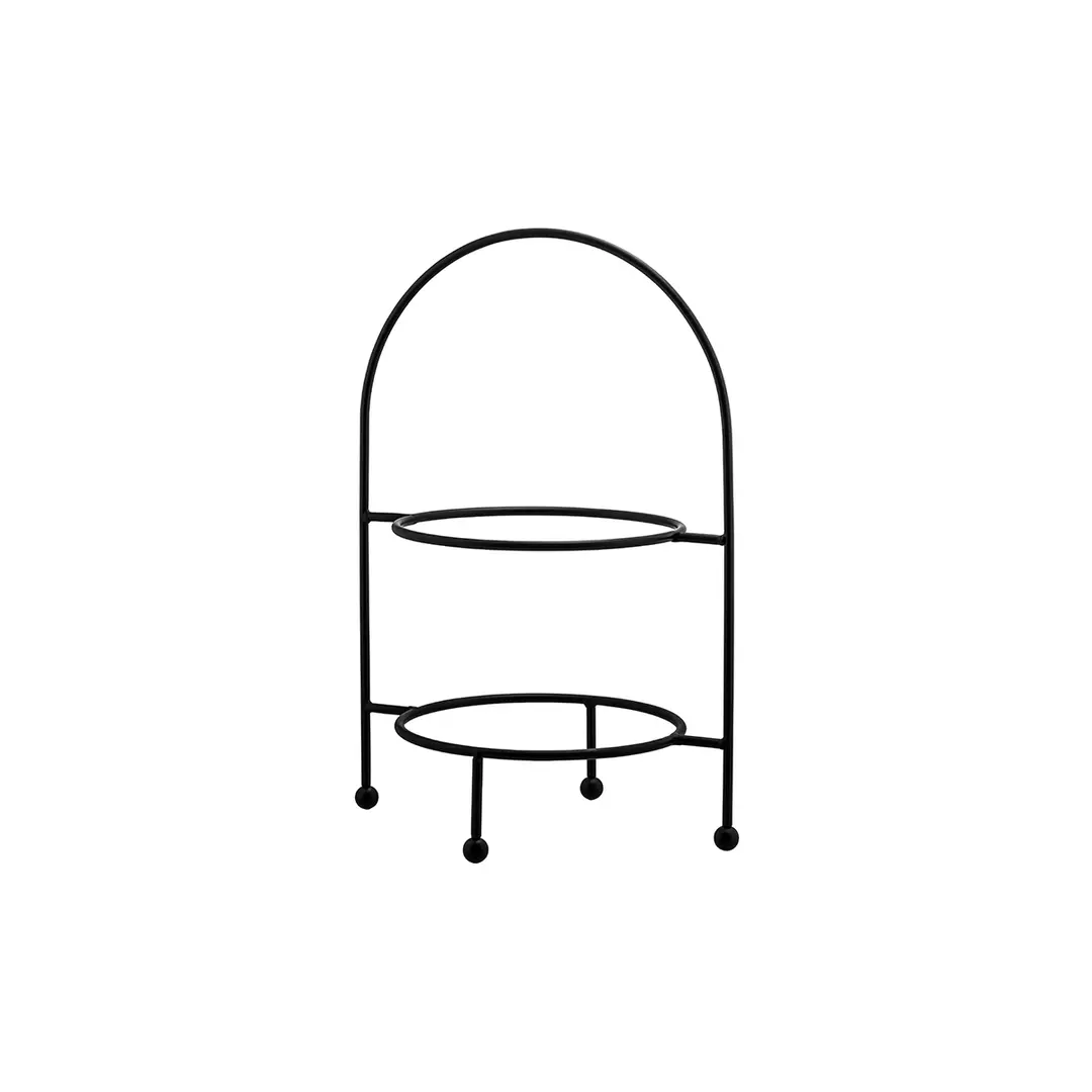 Trenton Round Display Stand 2 Tier 220mm Black