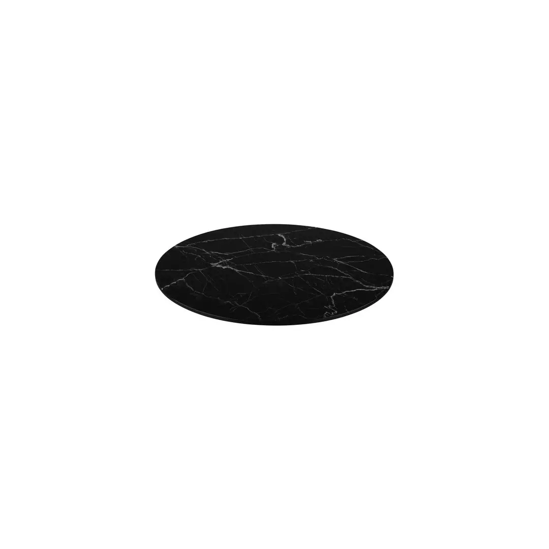 Black Marble Flat Round Platter