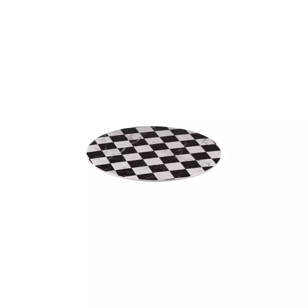 Checkered Flat Round Platter