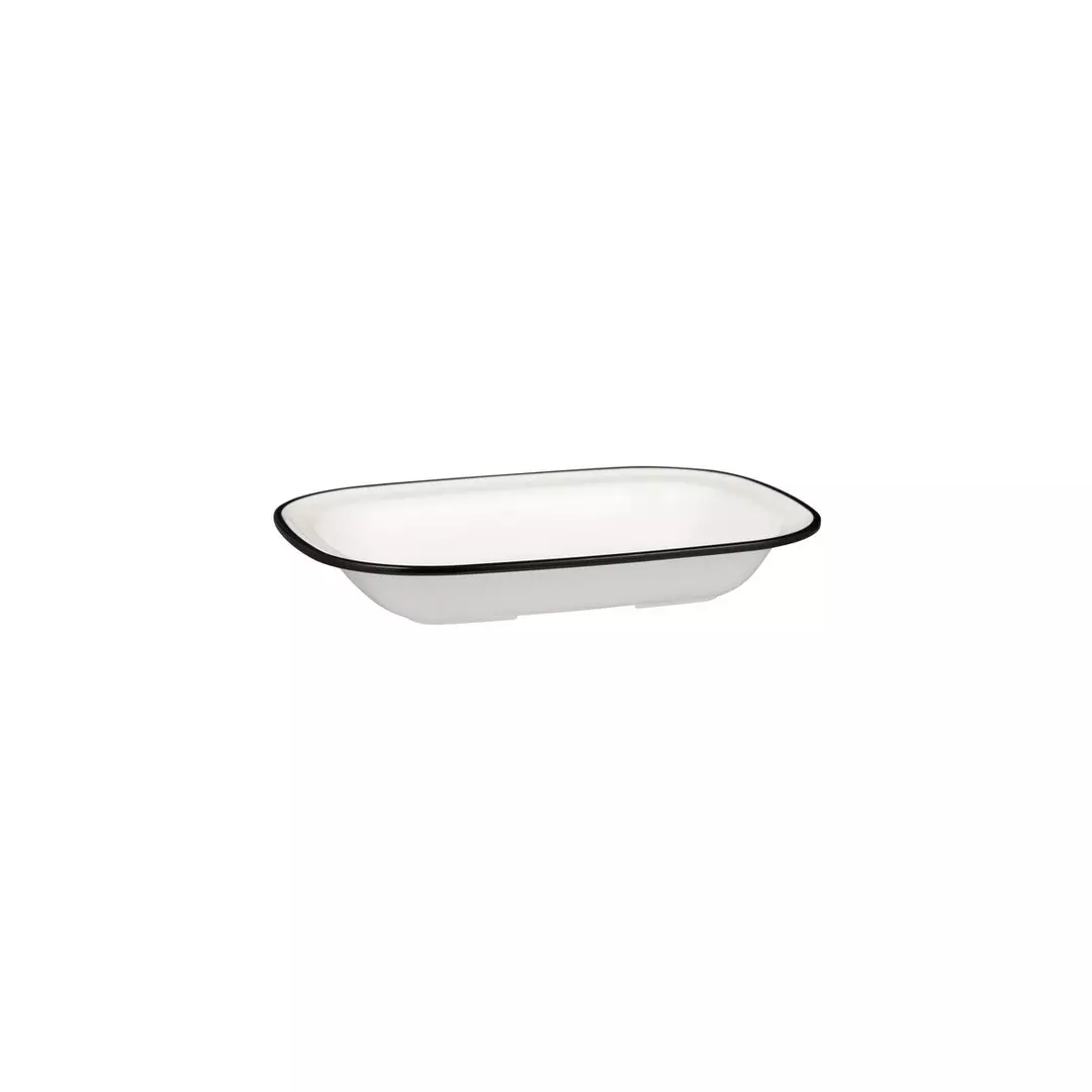 Trenton Evoke Rectangular Platter 400ml White with Black Rim