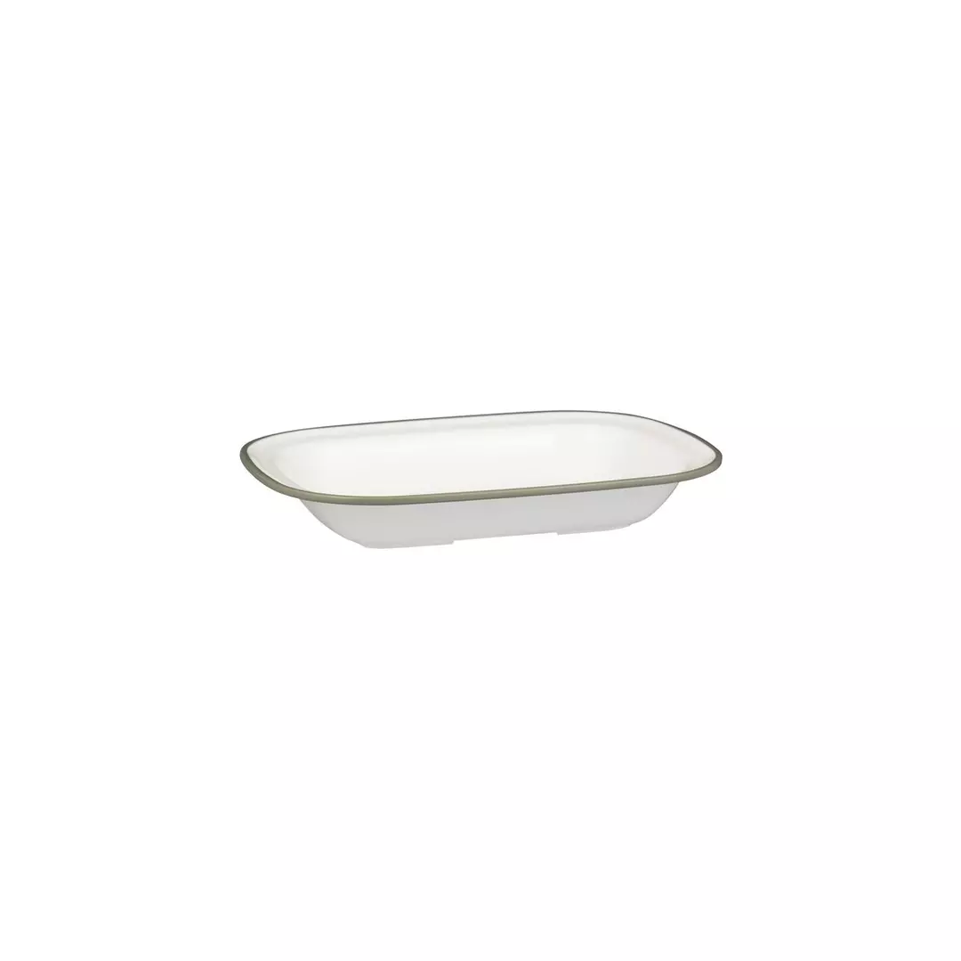 Trenton Evoke Rectangular Platter 400ml White with Grey Rim
