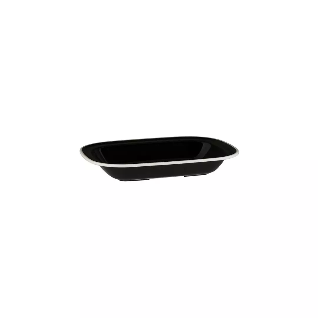 Trenton Evoke Rectangular Platter 400ml Black with White Rim