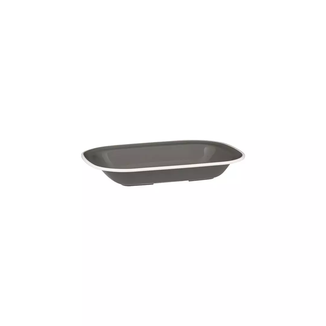 Trenton Evoke Rectangular Platter 400ml Grey with White Rim