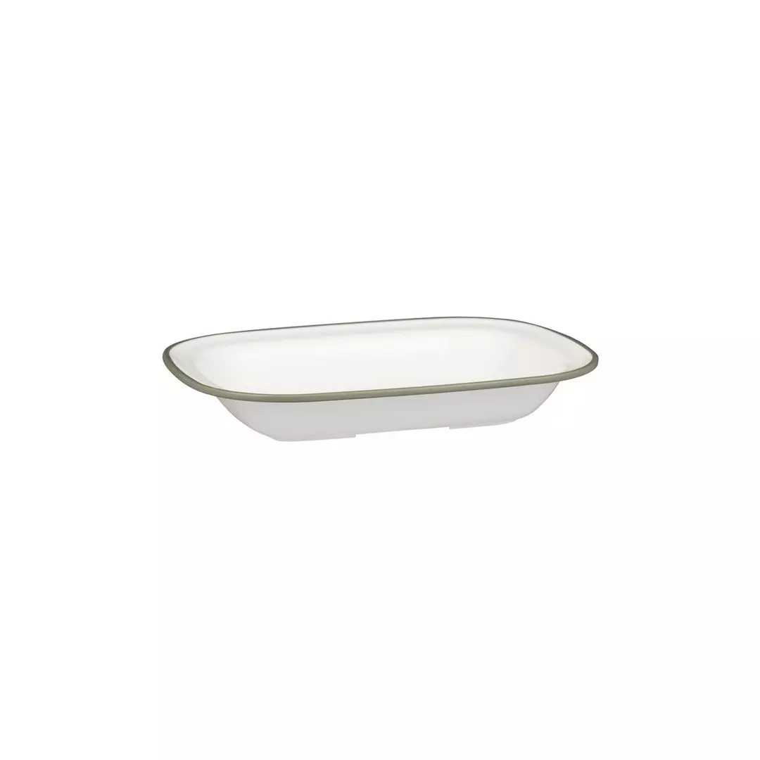 Trenton Evoke Rectangular Platter 580ml White with Grey Rim
