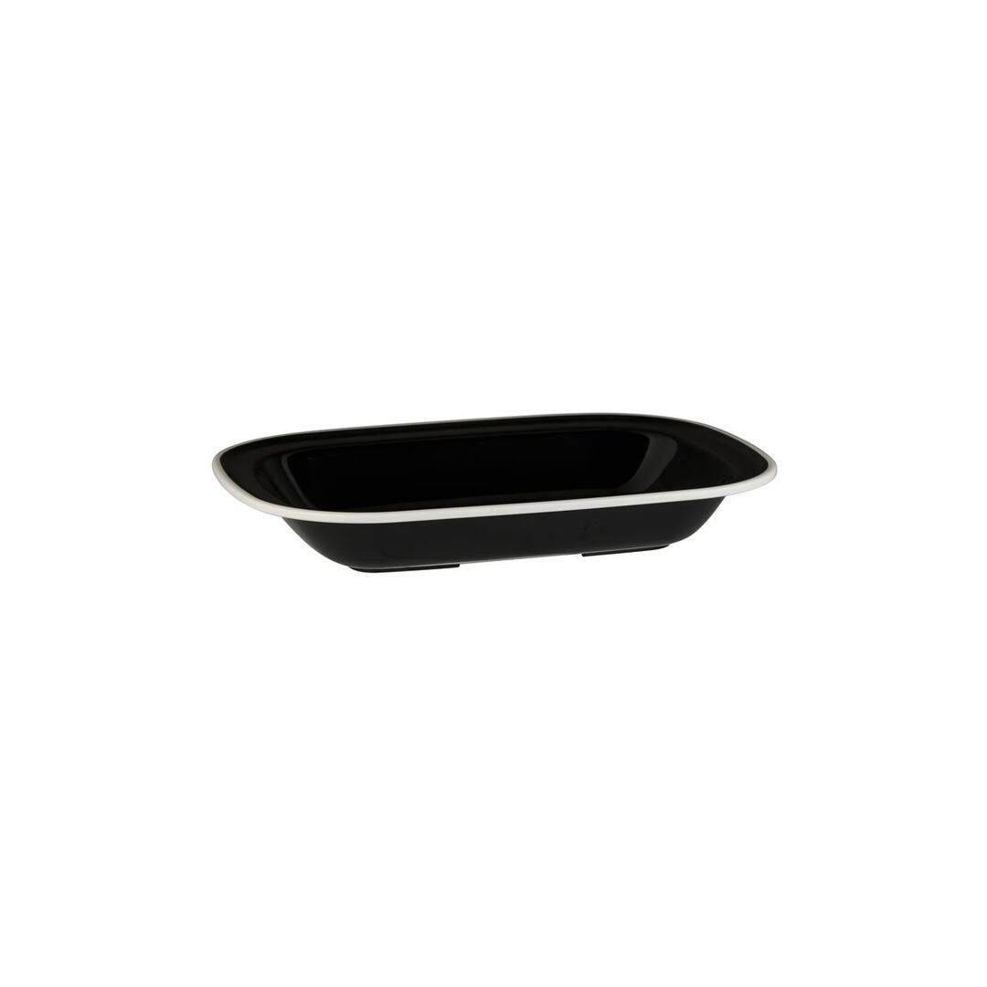 Trenton Evoke Rectangular Platter 580ml Black with White Rim