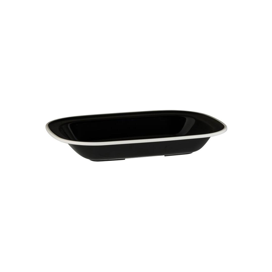 Trenton Evoke Rectangular Dish 900ml Black with White Rim
