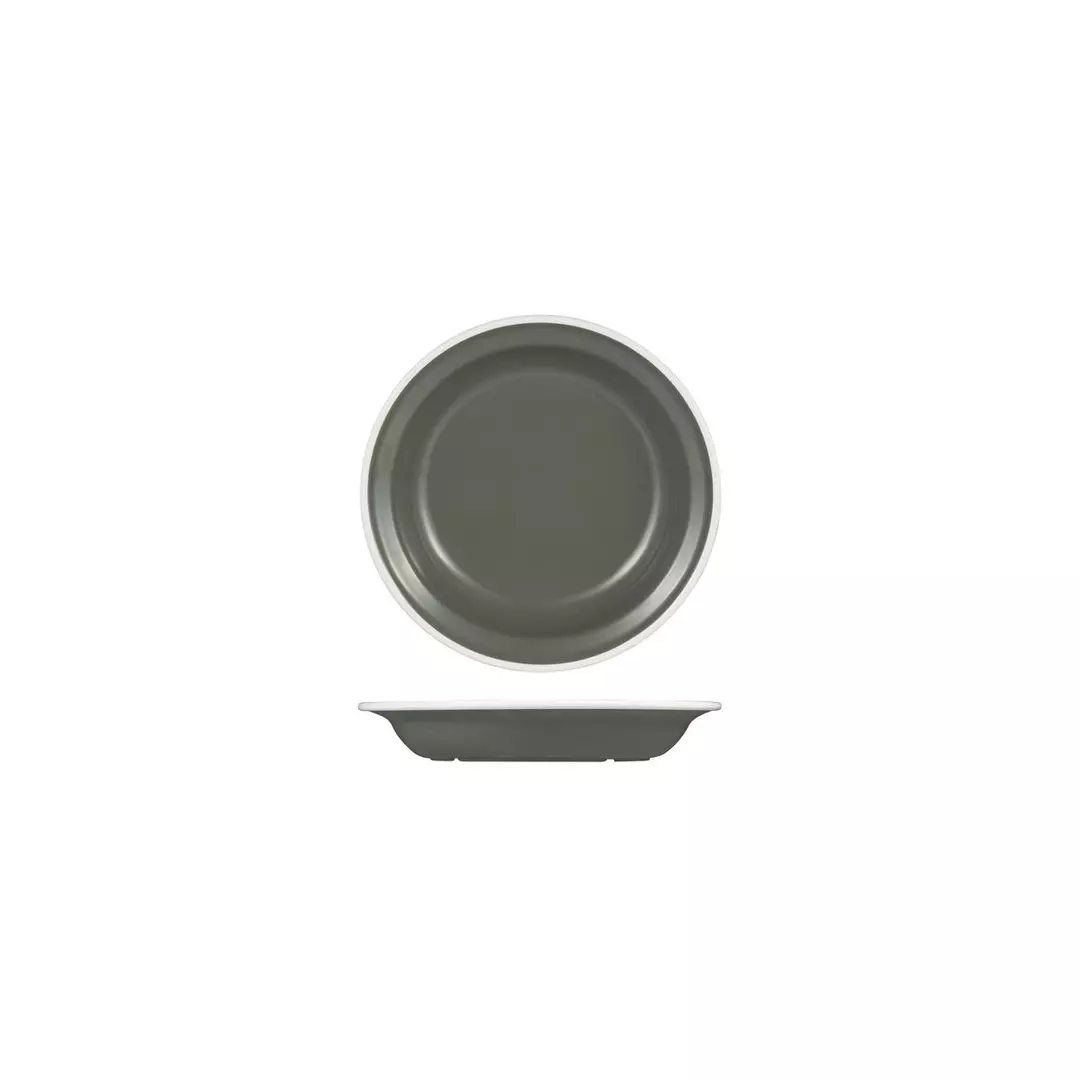 Trenton Evoke Deep Round Plate 380ml Black with Grey Rim