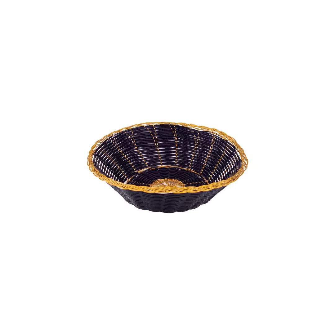Trenton Round Bread Basket 200mm Black & Gold