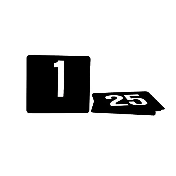 Trenton Table Numbers - Set of 1-100 White on Black