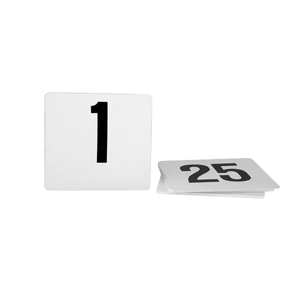 Trenton Table Numbers - Set of 1-25 Black on White 70250