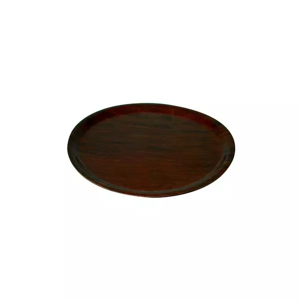 Trenton Round Wood Tray - Mahogany 330mm
