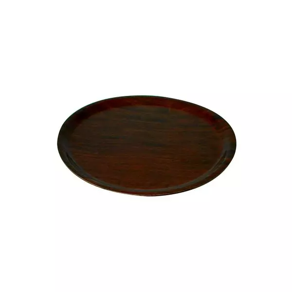 Trenton Round Wood Tray - Mahogany 370mm