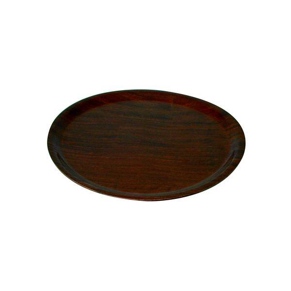 Trenton Round Wood Tray - Mahogany 435mm