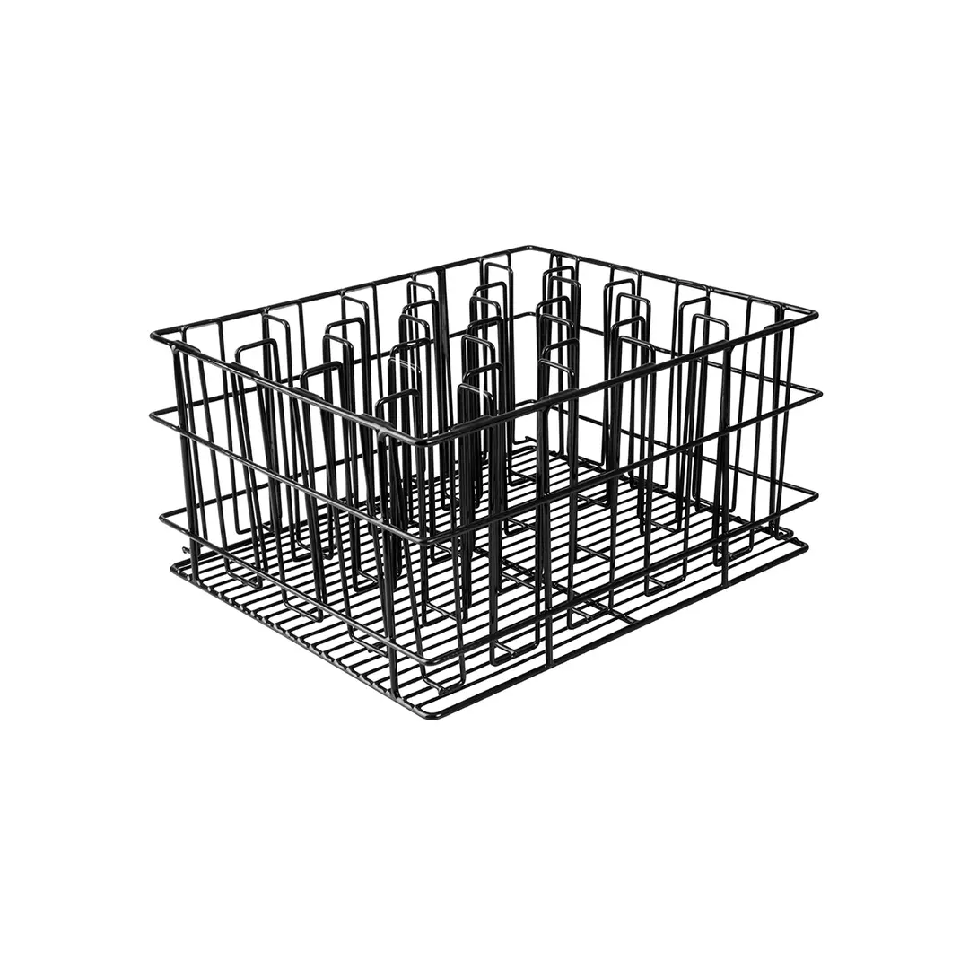 Trenton Compartment Glass Basket 355x430x215mm Black PVC Coated 30920
