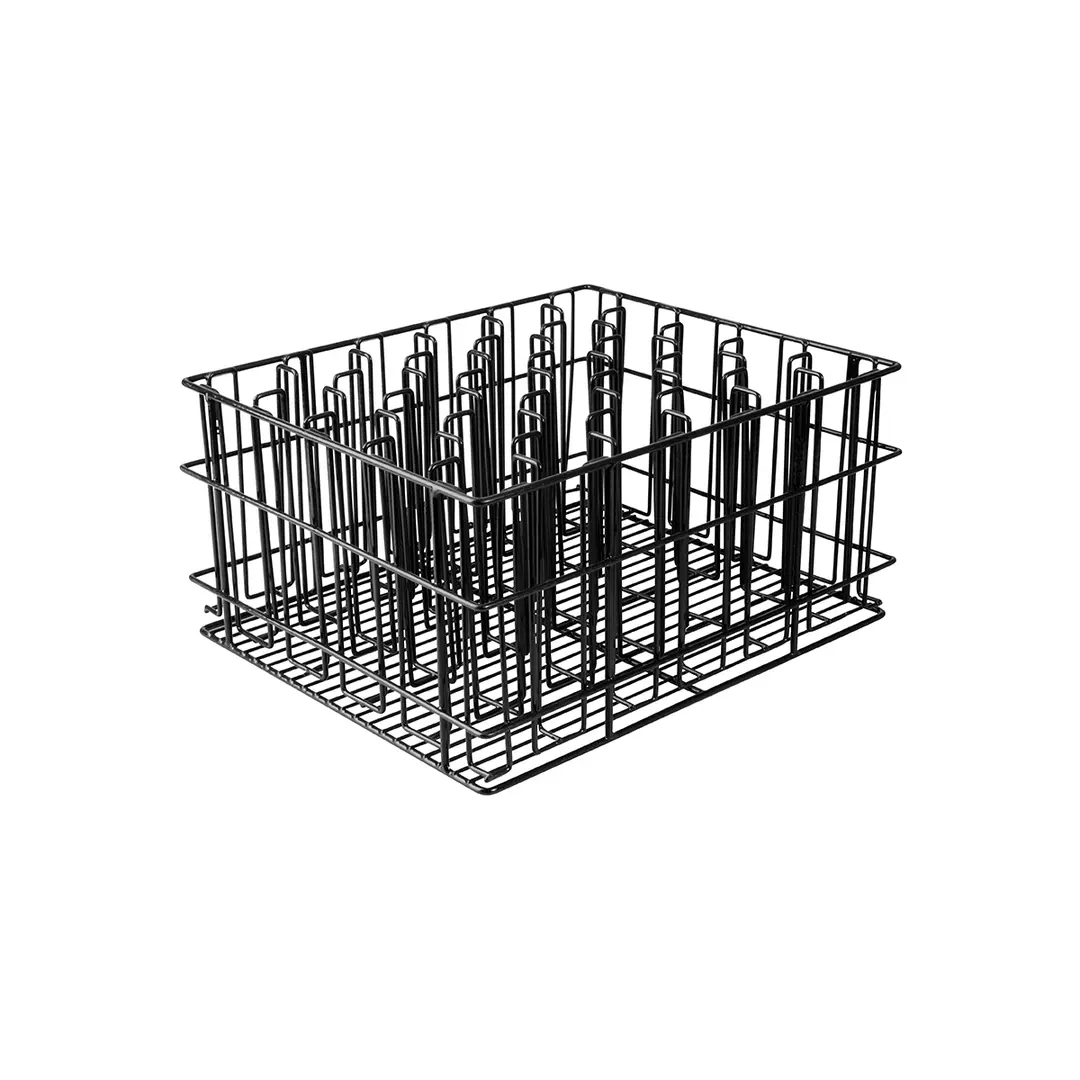 Trenton Compartment Glass Basket 355x430x215mm Black PVC Coated 30912