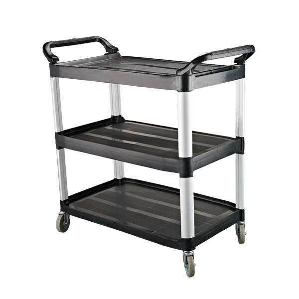 CaterRax Black Plastic Utility Trolley 3 Shelf 430x845x960mm