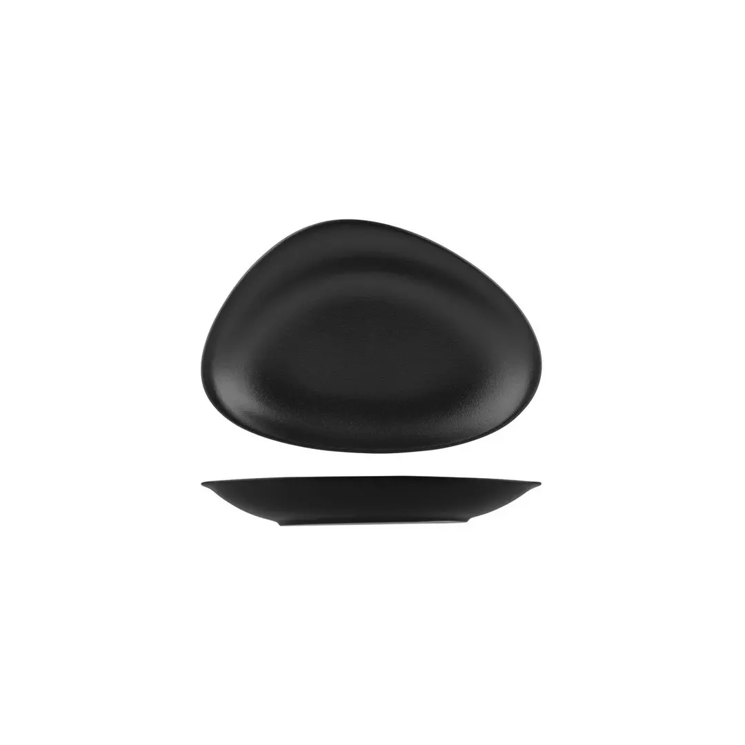 Australian Fine China Beachcomber Neofusion Volcano Oval Plate Black Volcano NFBC270-BK