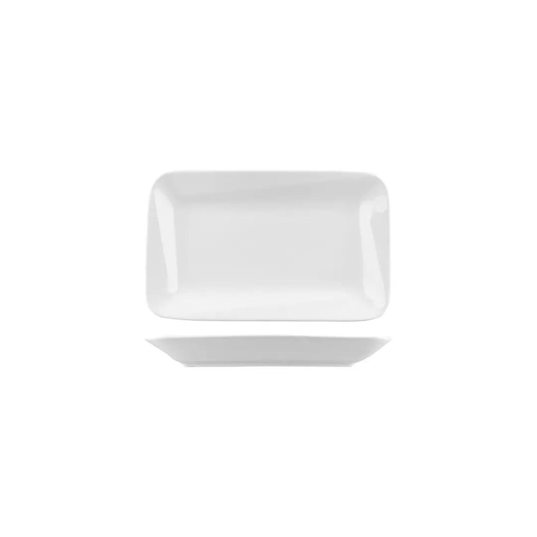 Australian Fine China Bistro Cafe & Tableware Rectangular Plate Slant Rim 144x230x32mm