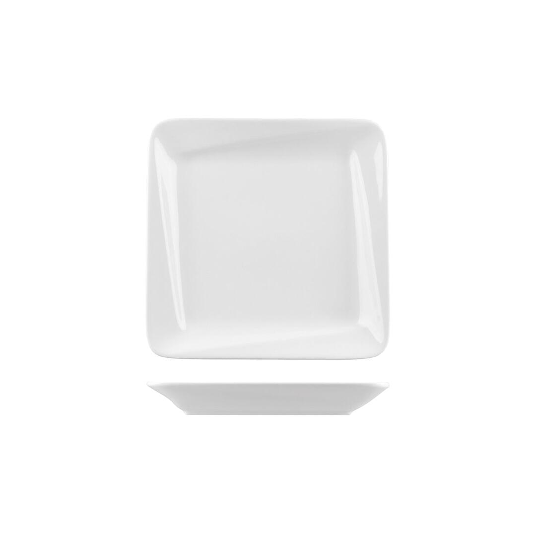 Australian Fine China Bistro Cafe & Tableware Square Plate Slant Rim 255x255x34mm