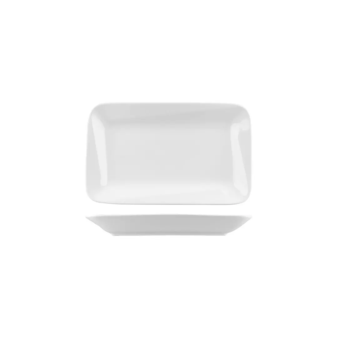 Australian Fine China Bistro Cafe & Tableware Rectangular Plate Slant Rim 253x160x33mm