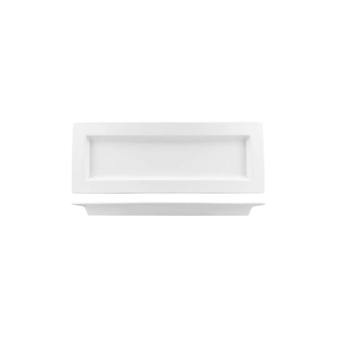 Australian Fine China Bistro Cafe & Tableware Rectangular Platter Broad Rim White B0122