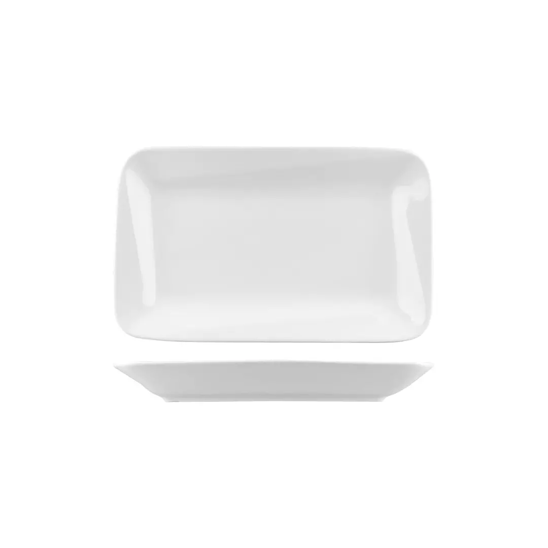 Australian Fine China Bistro Cafe & Tableware Rectangular Plate Slant Rim 186x302x38mm