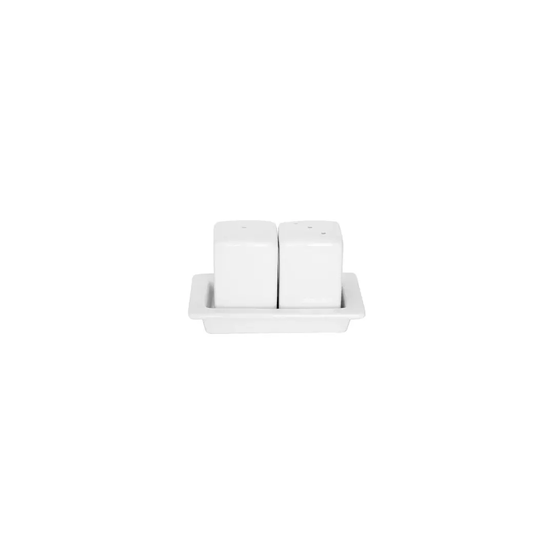 Australian Fine China Bistro Cafe & Tableware Salt & Pepper Squares Rectangular Dish 66x106x54mm