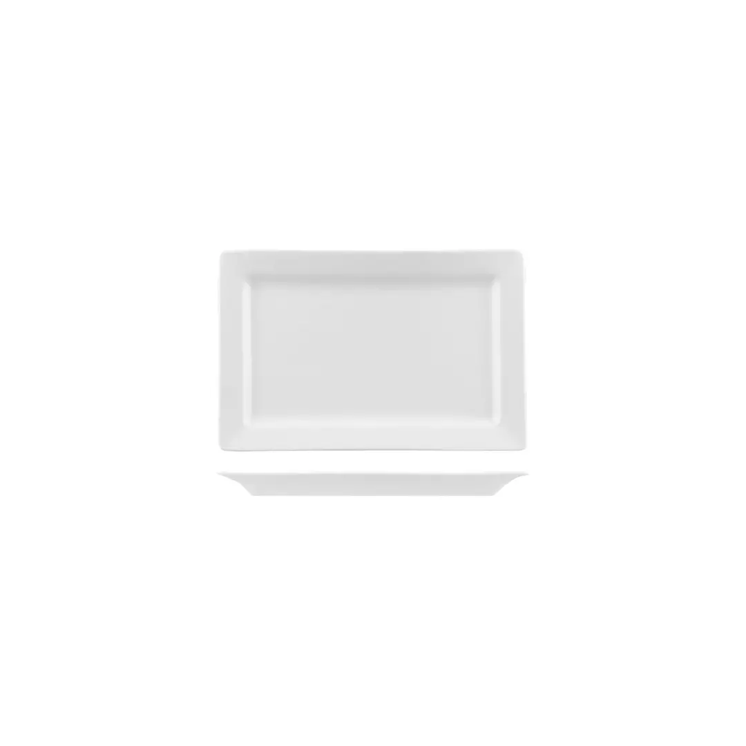 Australian Fine China Bistro Cafe & Tableware Rectangular Platter Wide Rim White B9093
